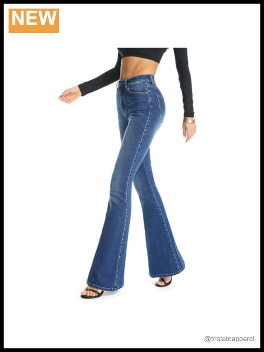 Curvy High-Rise Bootcut Flare Denim Jeans with Stretch